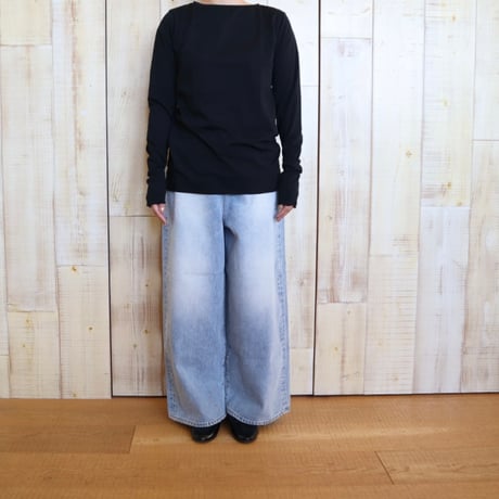 ichi デニムワイドパンツ