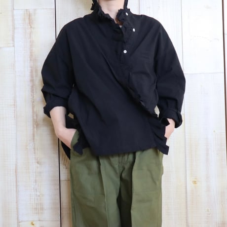 ichi ブロード2way前開きフリルブラウス