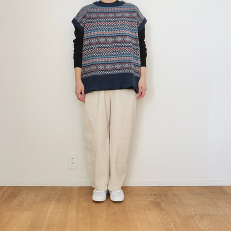 ichi フェアアイル柄ベスト