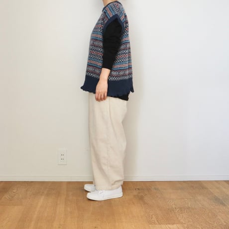 ichi フェアアイル柄ベスト
