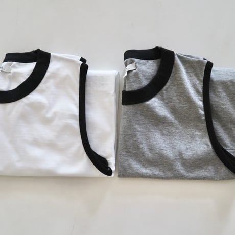 ARMEN コットンジャージクルーネックノースリーブリンガーTシャツ