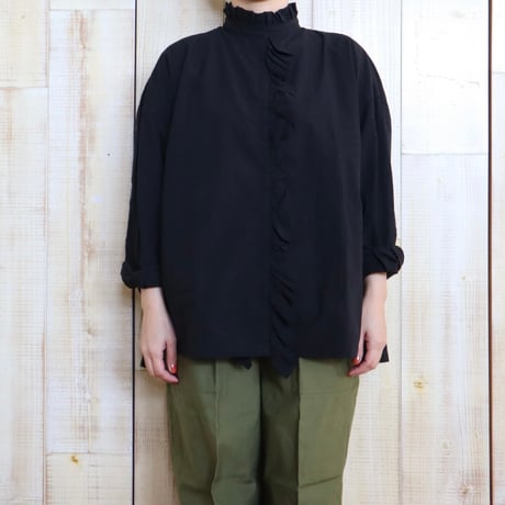 ichi ブロード2way前開きフリルブラウス