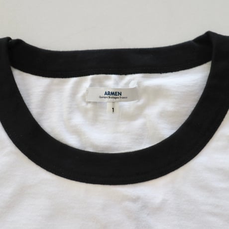 ARMEN コットンジャージクルーネック半袖リンガーTシャツ