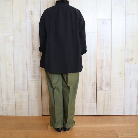 ichi ブロード2way前開きフリルブラウス