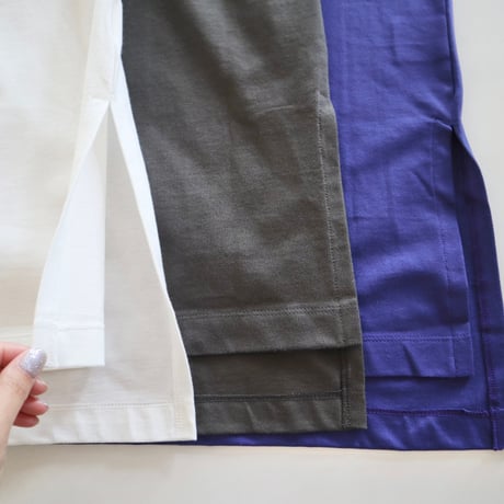 TRAVAIL MANUEL ミディ天竺ビッグスリットTシャツ