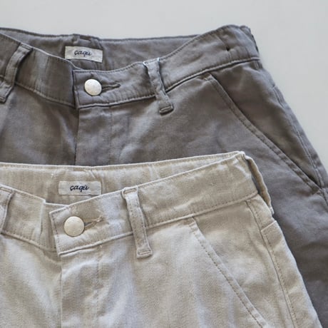 caqu リネンストレッチワイドパンツ