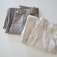 caqu リネンストレッチワイドパンツ