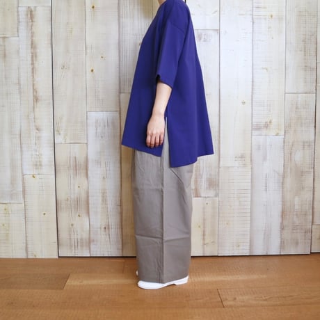TRAVAIL MANUEL ミディ天竺ビッグスリットTシャツ