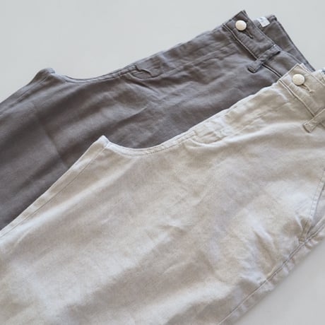 caqu リネンストレッチワイドパンツ