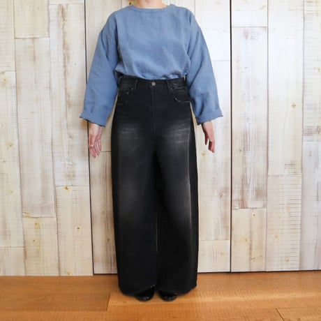 ichi デニムワイドパンツ