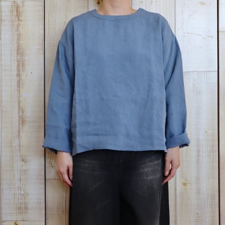 TISSU トリプルワッシャーリネンコットンバックボタン長袖シャツ