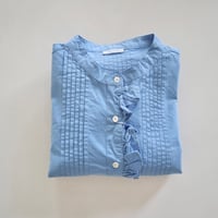 le vent souffle ワッシャーブロード前たてフリルシャツカーディガン