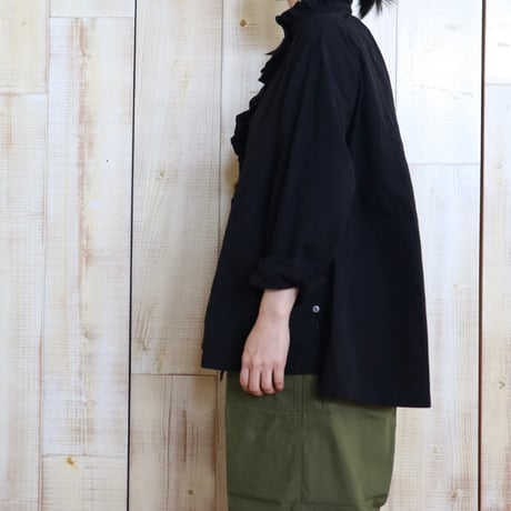ichi ブロード2way前開きフリルブラウス