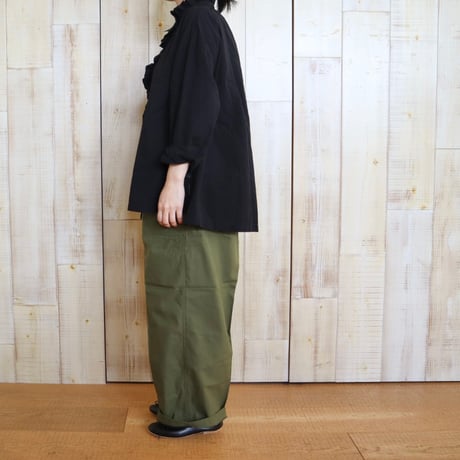 ichi ブロード2way前開きフリルブラウス