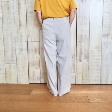 caqu リネンストレッチワイドパンツ