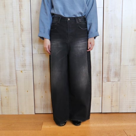 ichi デニムワイドパンツ