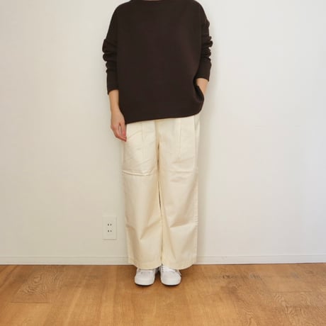 TRAVAIL MANUEL コンパクトチノツータックワイドパンツ