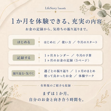【無料】LifeStory 1month｜お金の不安を、安心に変える1か月