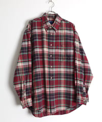 1990s "IZOD" l/s cotton madras checked shirt