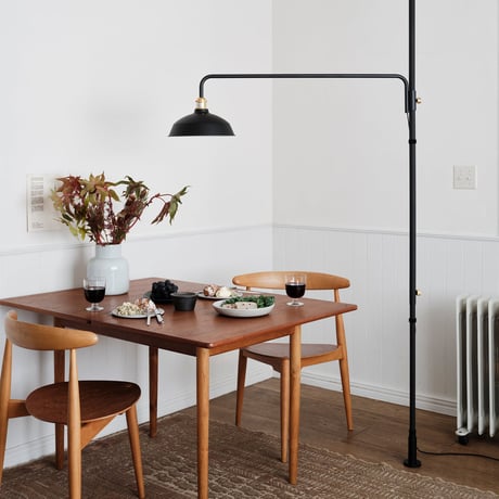 DRAW A LINE ShadeArmL Floorlight Set BK SET-RodC-LampLS-BK