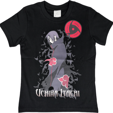 NARUTO　うちはイタチ　キッズTシャツ　ブラック