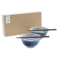 Shonzui　染付波富士　多用丼ペア（箸付）