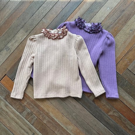 monatelier/20. amel two color fril T-shirt S-2XL