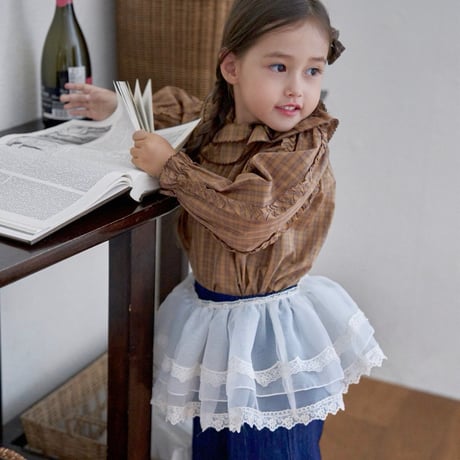 marron/13. denim fril pants XS-L