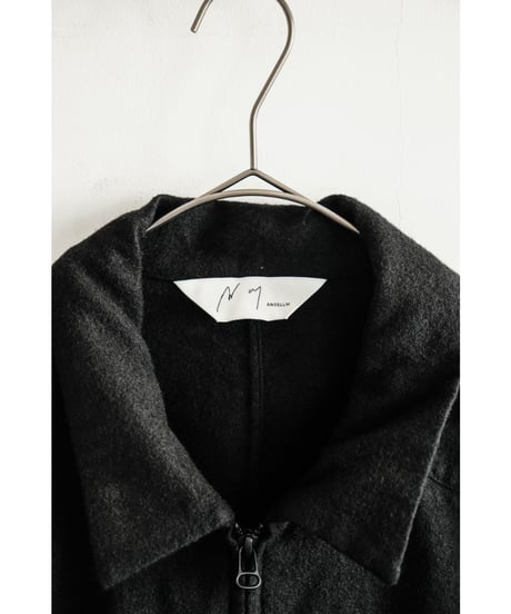 ANCELLM SHRINK WOOL ZIP-UP SHIRT JACKET