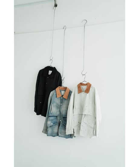 ANCELLM AGING DENIM HALF JACKET