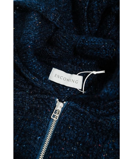 ENCOMING KNITTED MOHAIR HOODIE