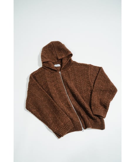 ENCOMING KNITTED MOHAIR HOODIE