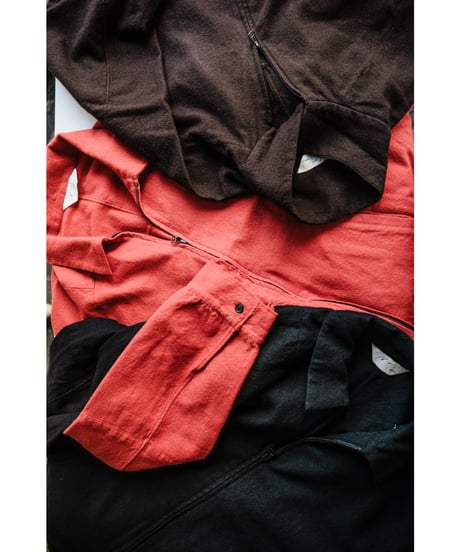 ANCELLM SHRINK WOOL ZIP-UP SHIRT JACKET