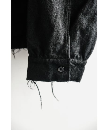 ANCELLM SHRINK WOOL ZIP-UP SHIRT JACKET