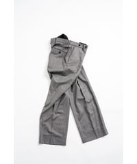 ULTERIOR W/S HERRINGBONE STRIPE TUCKED TROUSERS