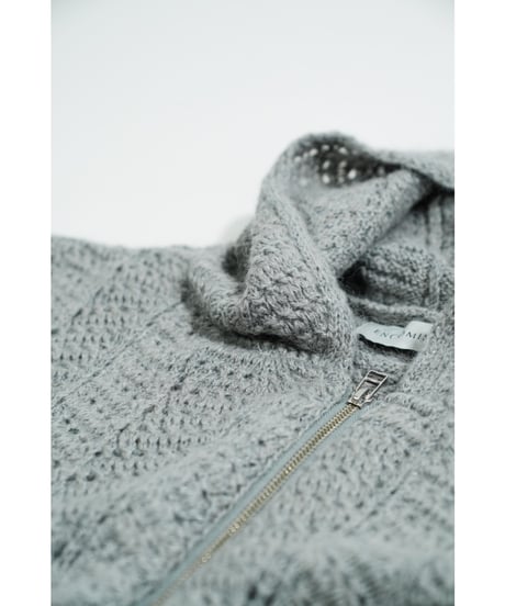 ENCOMING KNITTED MOHAIR HOODIE