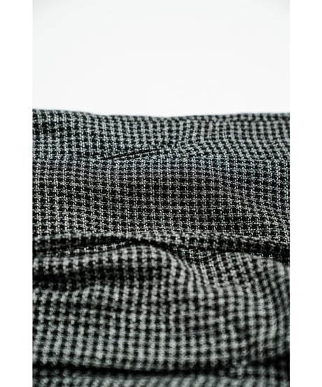 ULTERIOR WOOL SILK CHECK DRAWSTRING PANTS