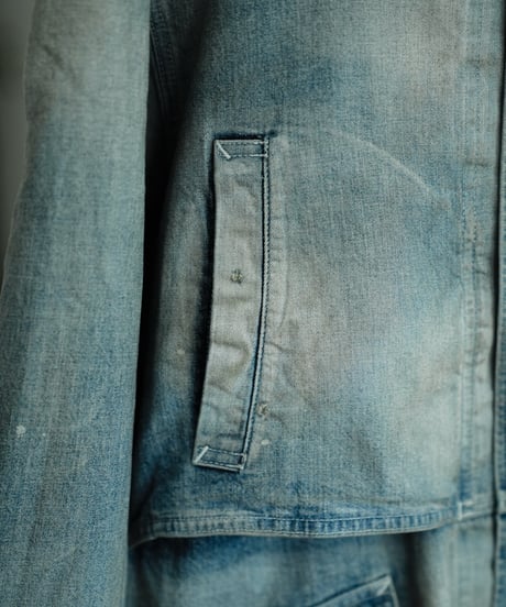 ANCELLM AGING DENIM HALF JACKET