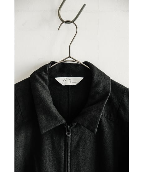 ANCELLM SHRINK WOOL ZIP-UP SHIRT JACKET