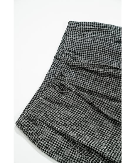 ULTERIOR WOOL SILK CHECK DRAWSTRING PANTS