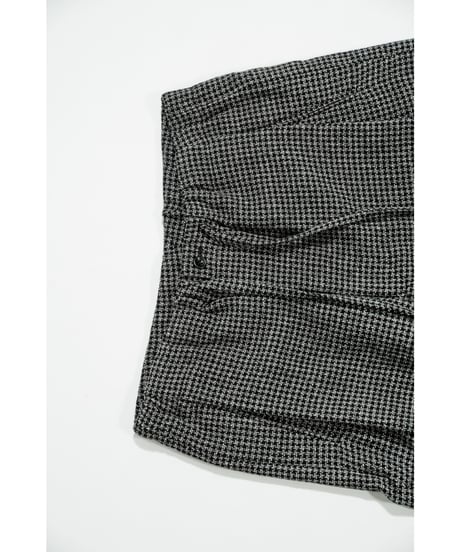 ULTERIOR WOOL SILK CHECK DRAWSTRING PANTS