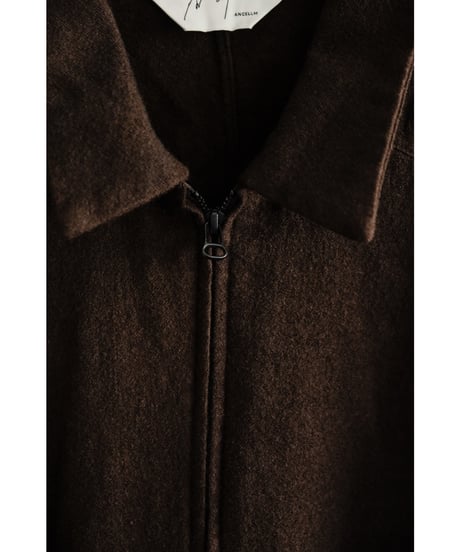 ANCELLM SHRINK WOOL ZIP-UP SHIRT JACKET