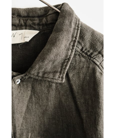 ANCELLM AGING LINEN CROSS - LINE SHIRT