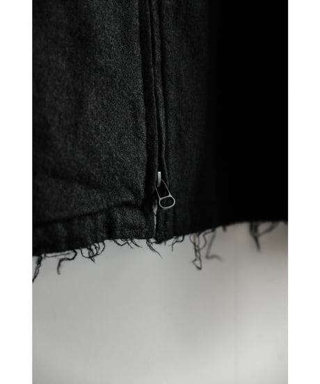 ANCELLM SHRINK WOOL ZIP-UP SHIRT JACKET