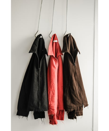 ANCELLM SHRINK WOOL ZIP-UP SHIRT JACKET