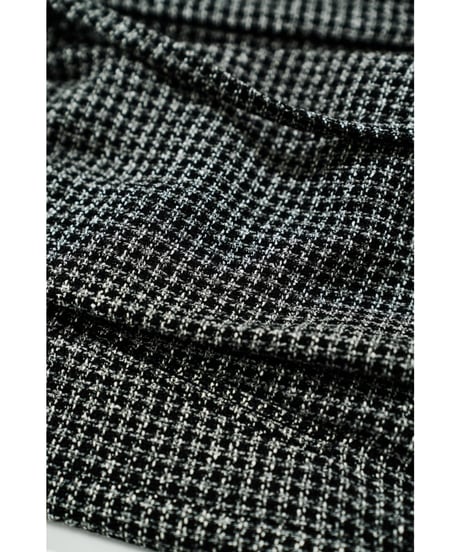 ULTERIOR WOOL SILK CHECK DRAWSTRING PANTS
