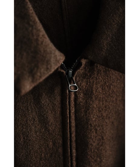 ANCELLM SHRINK WOOL ZIP-UP SHIRT JACKET