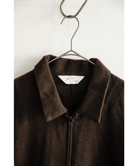 ANCELLM SHRINK WOOL ZIP-UP SHIRT JACKET