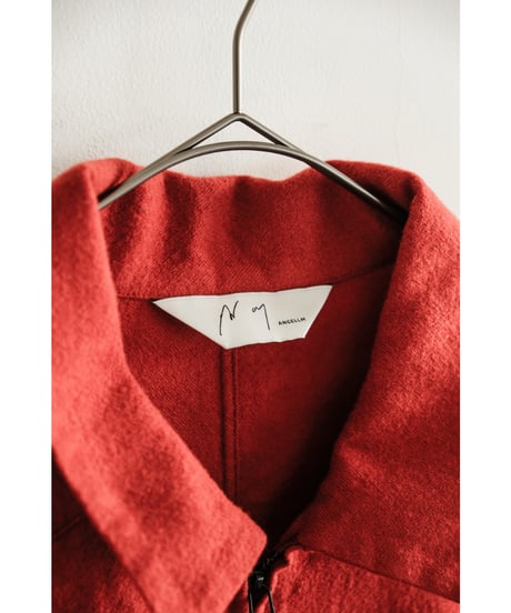 ANCELLM SHRINK WOOL ZIP-UP SHIRT JACKET