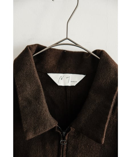 ANCELLM SHRINK WOOL ZIP-UP SHIRT JACKET